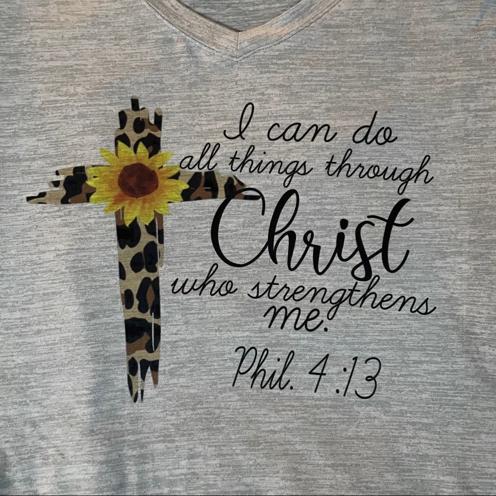 Leopard cross sunflower with Christ shirt